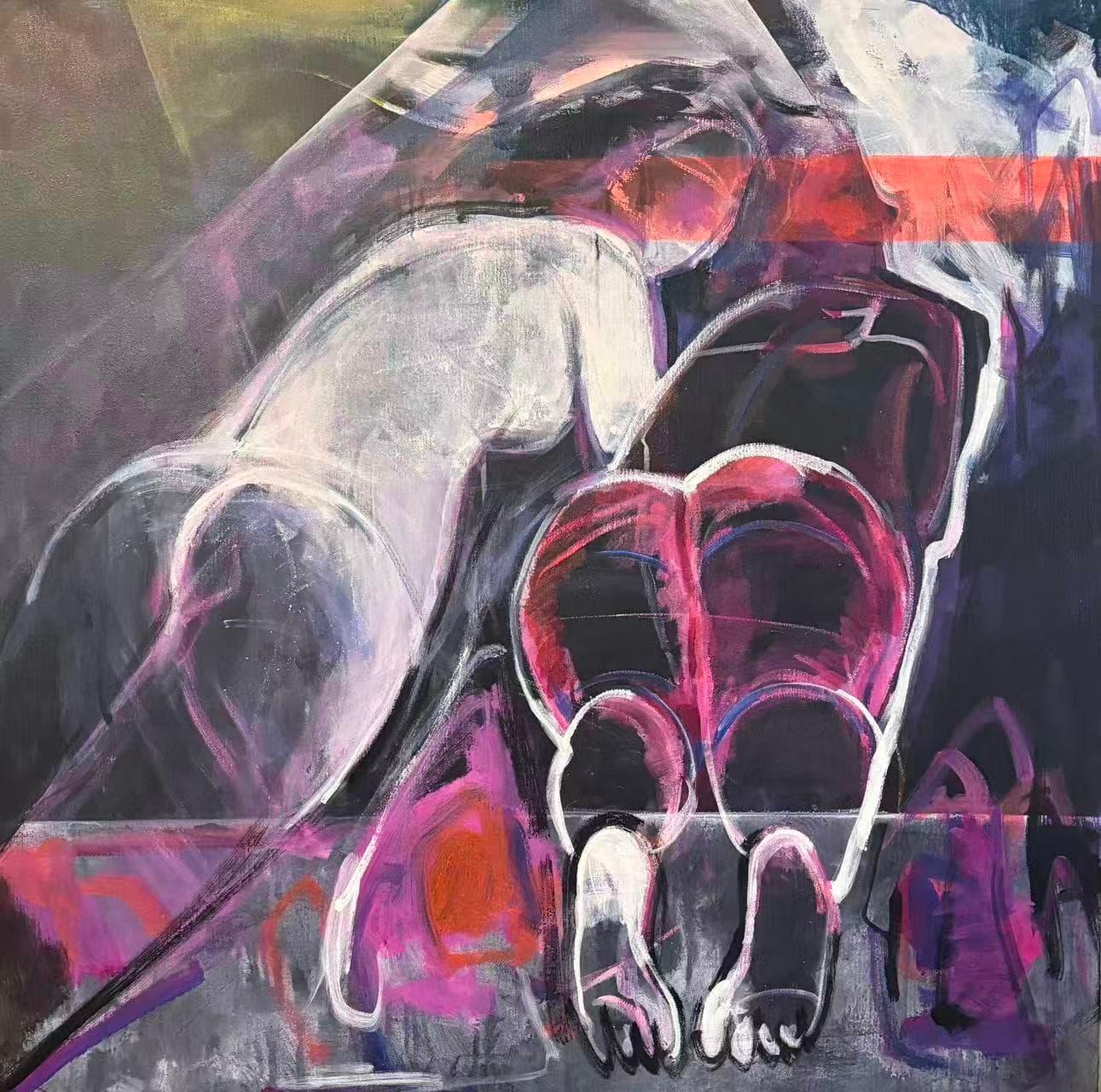 Mass Incident — Acrylic on linen, 2023